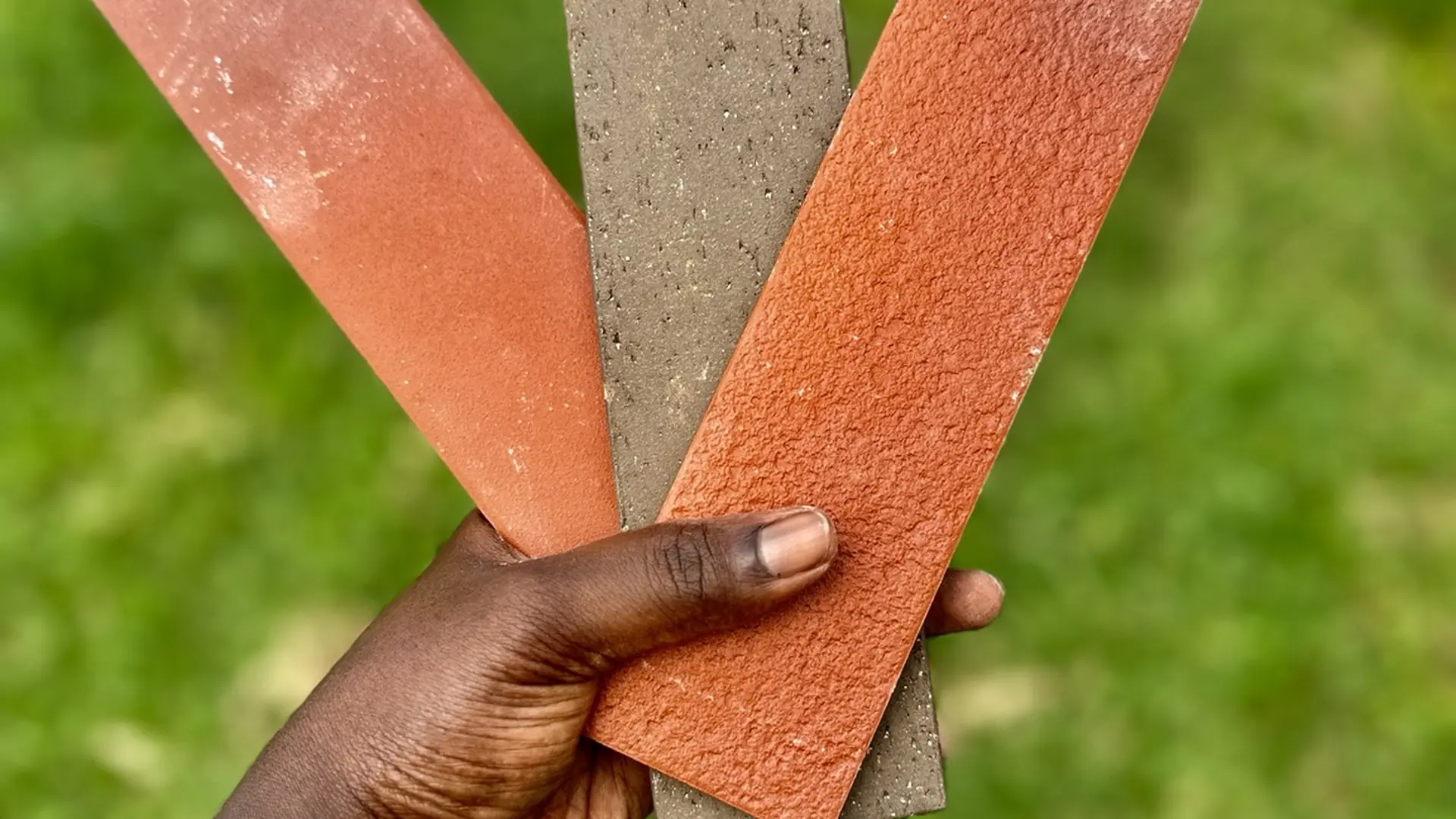 Luxury burnt clay brick facade with pool — Bricmates Ghana